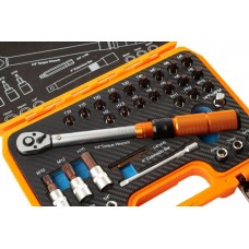 Набор торцевых головок и бит с динамометрическим ключом (31 предмет) MaxPiler MTW-31-SET