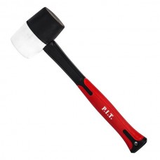 Киянка резиновая с фиберглассовой рукояткой P.I.T. HHAF05-R016, 450 г, черно-белая, двухкомп. рук.